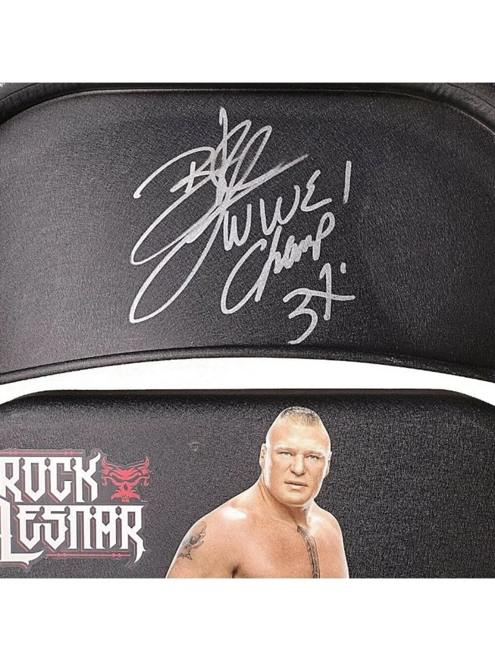 Brock Lesnar Signed Steel Wrestling Folding Chair WWE UFC JSA Cert COA Autograph